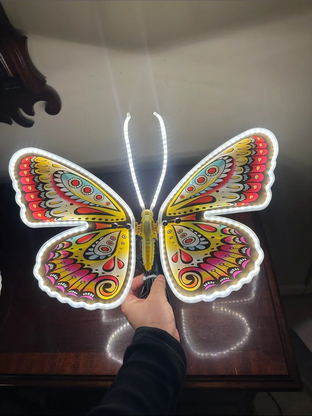 LED Butterfly Wall Light - Yellow & Multicolor Decorative Night Lamp